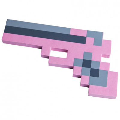 Пистолет 22 см Розовый 8 Бит пиксельный