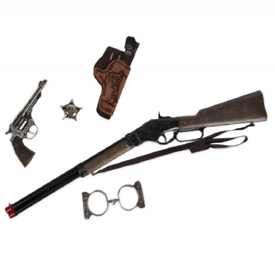 Ковбойский набор игрушечный винтовка и револьвер  на пистонах