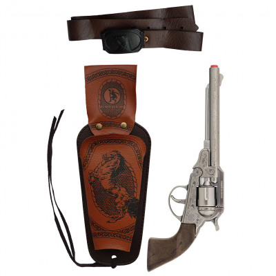 Ковбойский набор с металлическим револьвером на пистонах