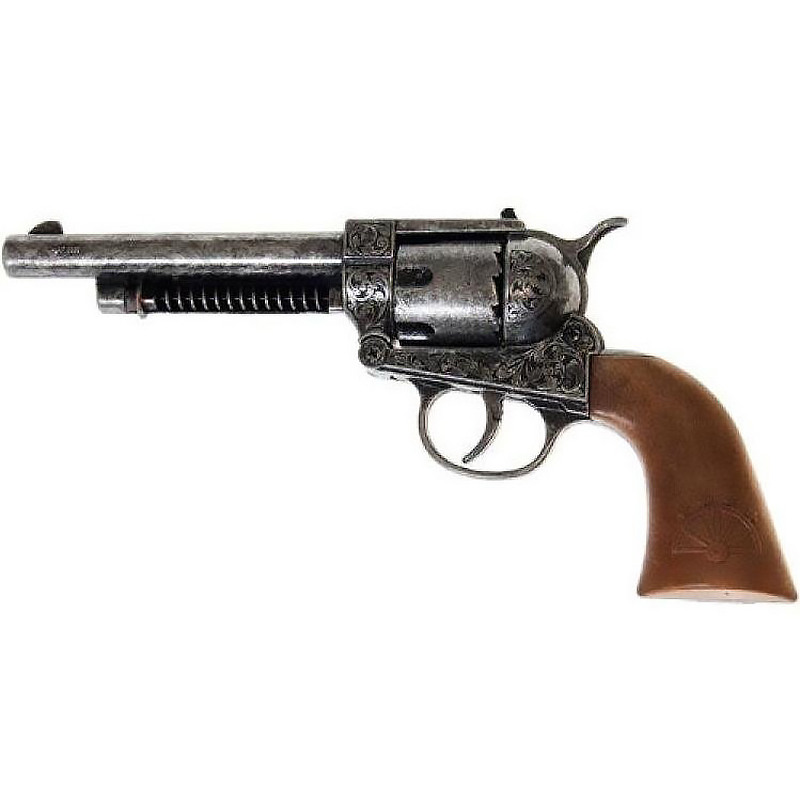 Револьвер ковбойский большой металлический на пистонах