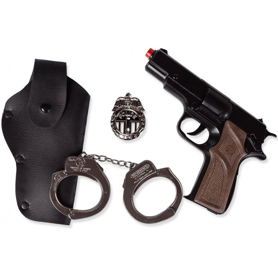 Игровой набор полицейского с металлическим револьвером на пистонах